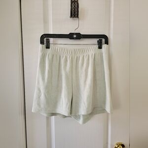 NWT Aritzia Tna Towel Terry High Rise 3" Shorts Brushed Green Size Medium